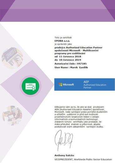 Authoriser Education Partner Microsoft
