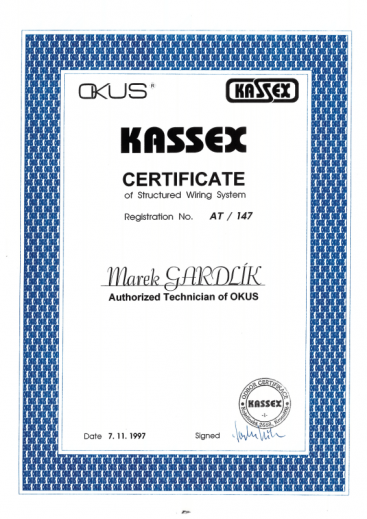KASSEX OKUS MG certifikát